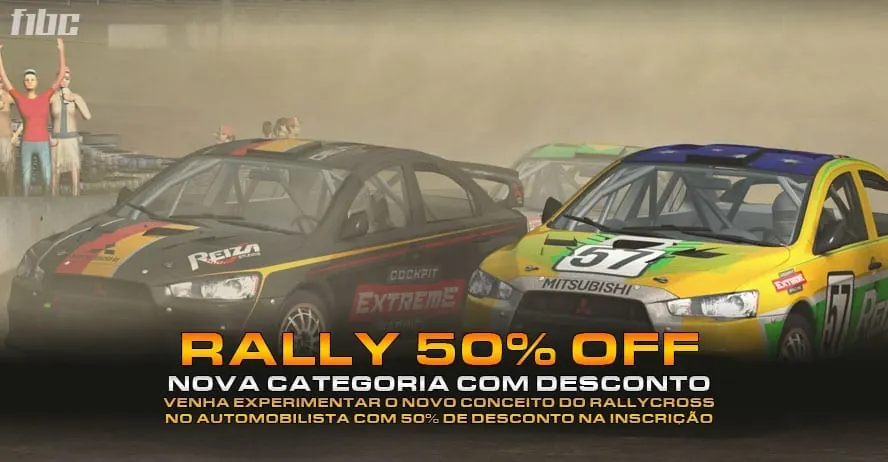 F1BC Rallycross Pro com 50% de desconto na inscrição!