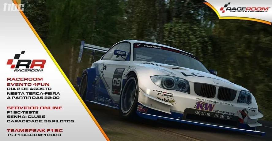 F1BC realizará nesta terça-feira evento com RaceRoom grátis!