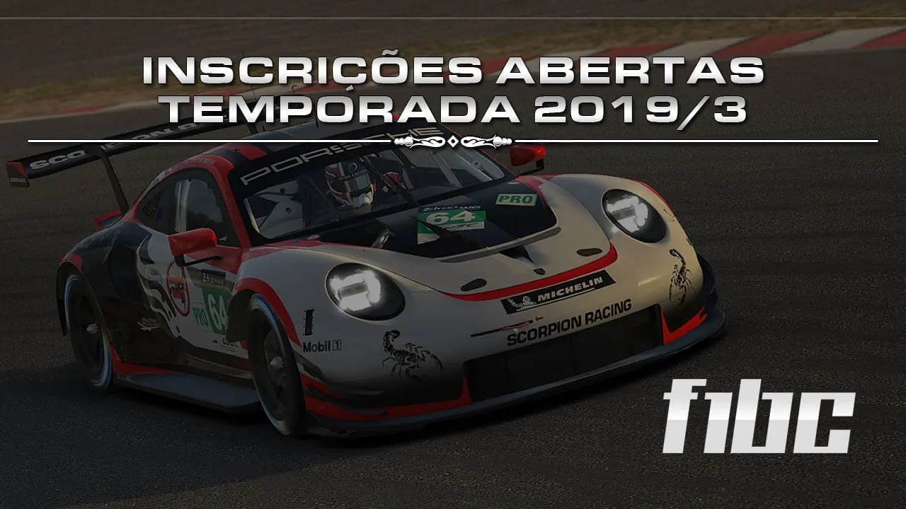 F1BC abre inscrições para a temporada 2019/3 em seus 14 campeonatos