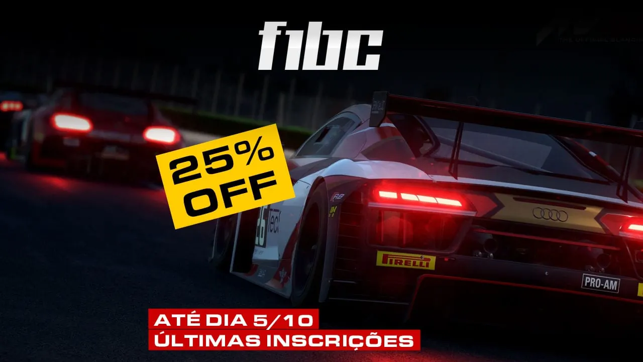 F1BC lança promoção para encerramento de inscrições até segunda-feira