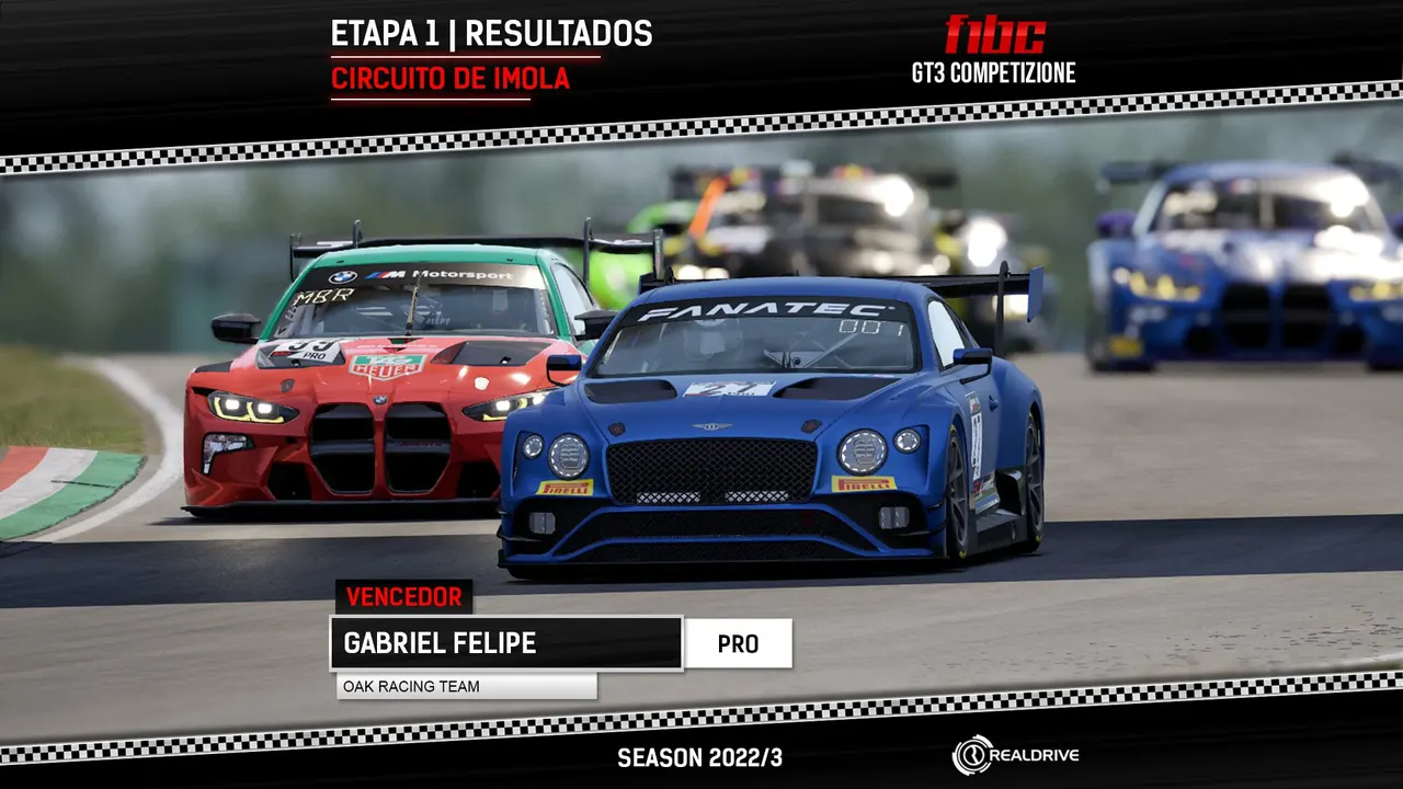 F1BC GT3 Competizione: Ímola tem Gabriel Felipe (Oak) superando Marcelo Ródio em abertura com mais de 40 carros