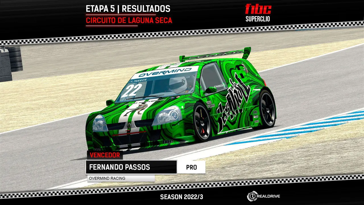 F1BC Superclio: Fernando Passos (Overmind) surpreende e vence em Laguna Seca