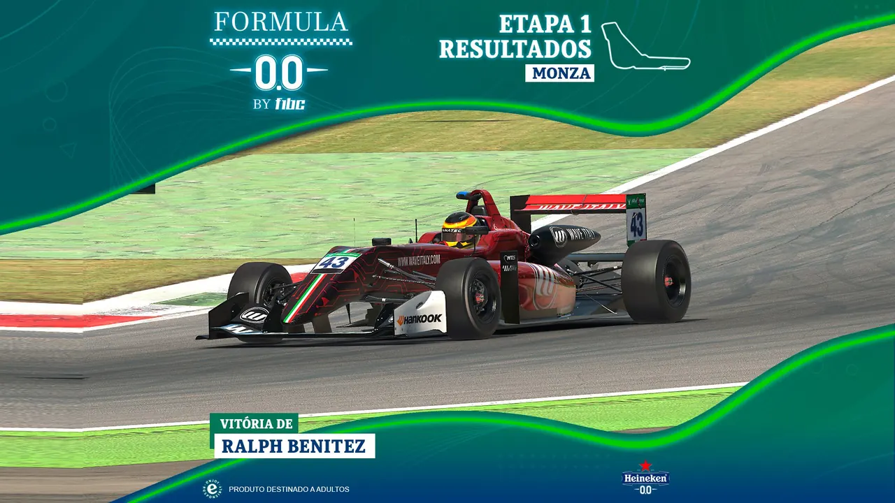 Formula Heineken 0.0 by F1BC: Ralph Benitez vence disputa eletrizante na abertura em Monza