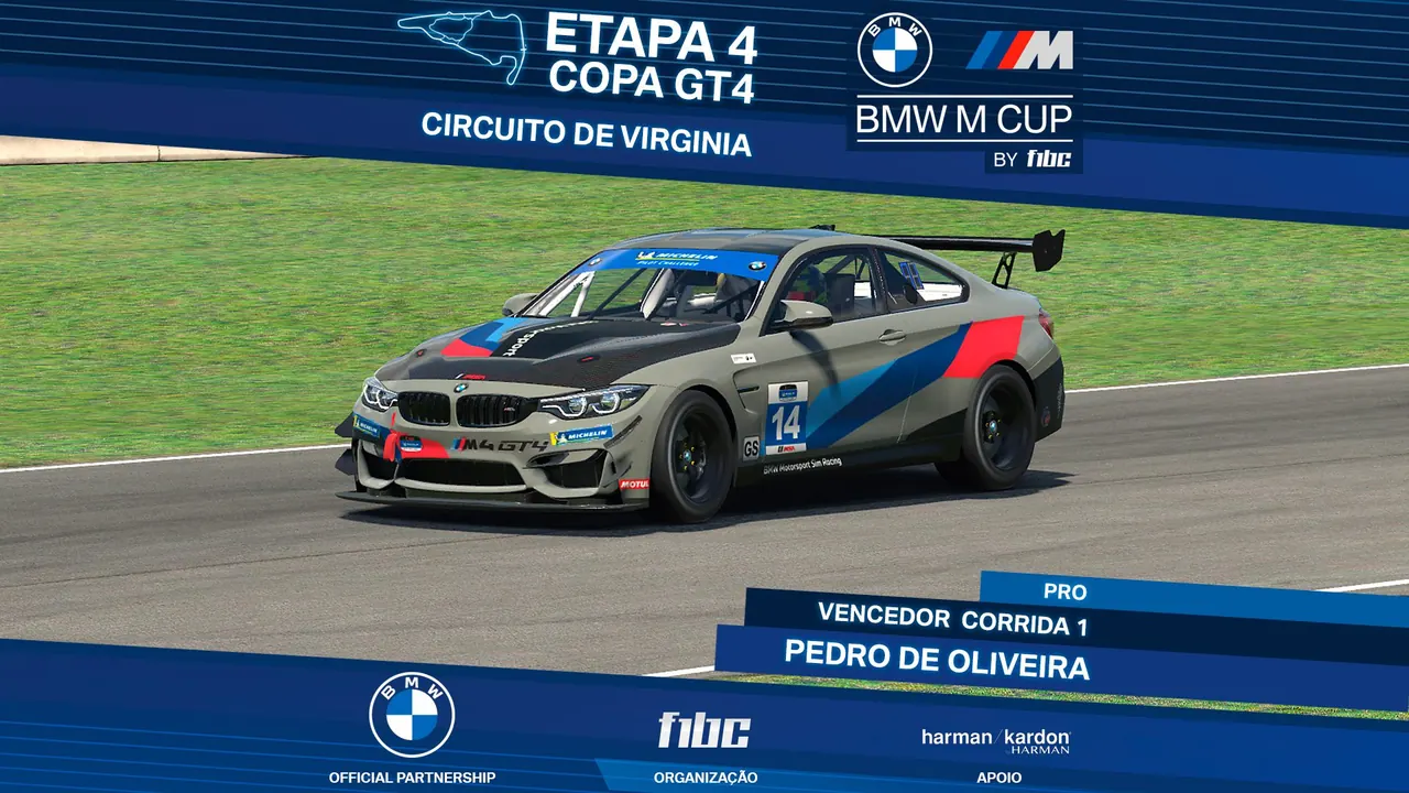 BMW M Cup by F1BC: Pedro de Oliveira e Leonardo Fachinello vencem corridas em Virginia