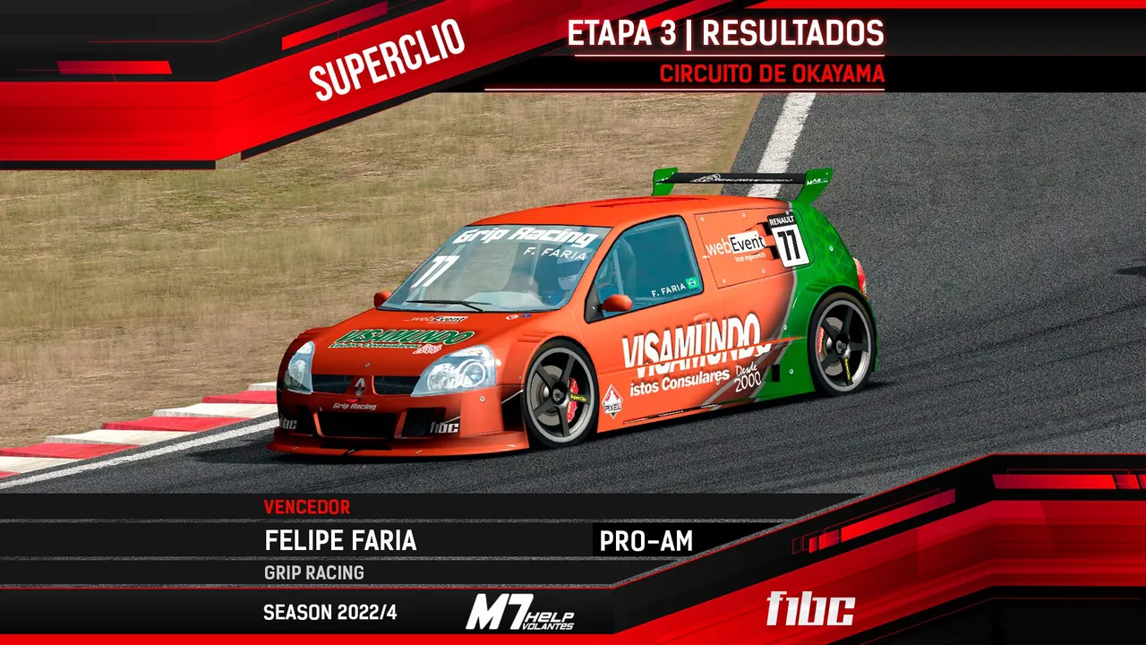 F1BC Superclio: Felipe Faria comanda dobradinha da Grip em Okayama