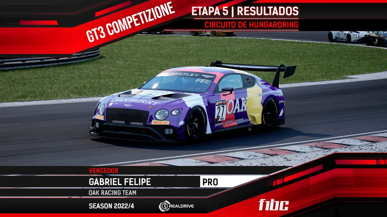 F1BC GT3 Competizione: Bela corrida em Hungaroring tem retorno com vitória de Gabriel Felipe