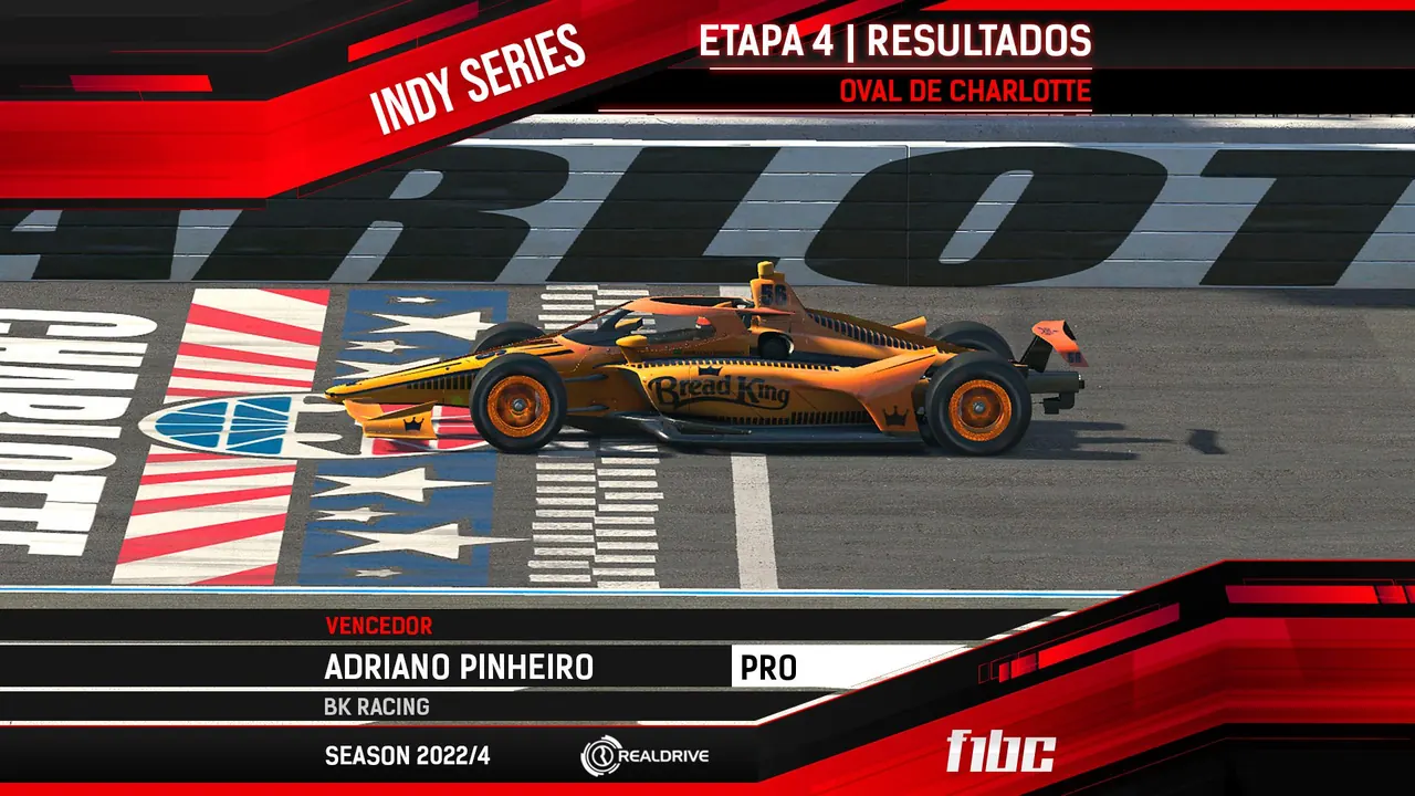 F1BC Indy Series: Adriano Pinheiro (BK) vence corrida com acidente na primeira volta em Charlotte