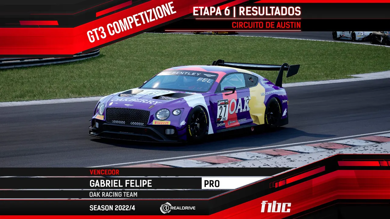 F1BC GT3 Competizione: Gabriel Felipe vence em Austin, e Fidel Moreira conquista título inédito