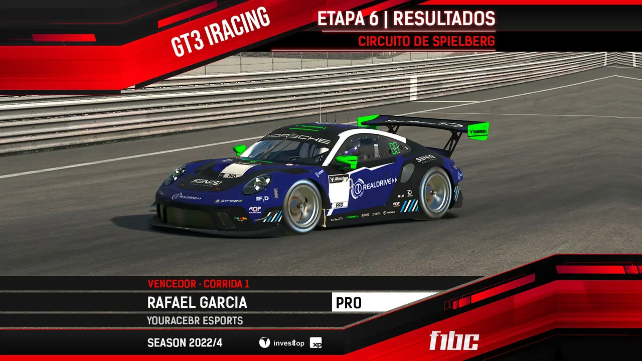 F1BC GT3 iRacing: Garcia e Renan vencem baterias em Spielberg, e Diego Krug é campeão