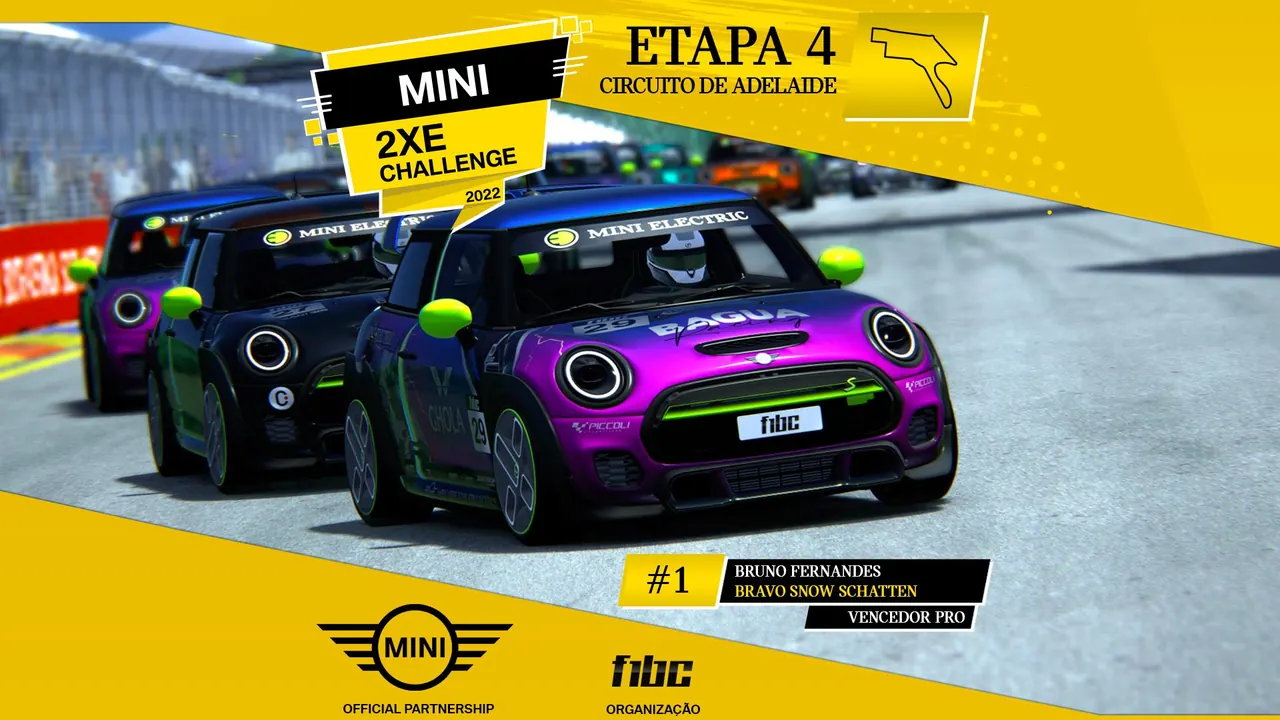 MINI 2XE-Challenge by F1BC: Bruno Fernandes vence nas ruas de Adelaide e fatura o título