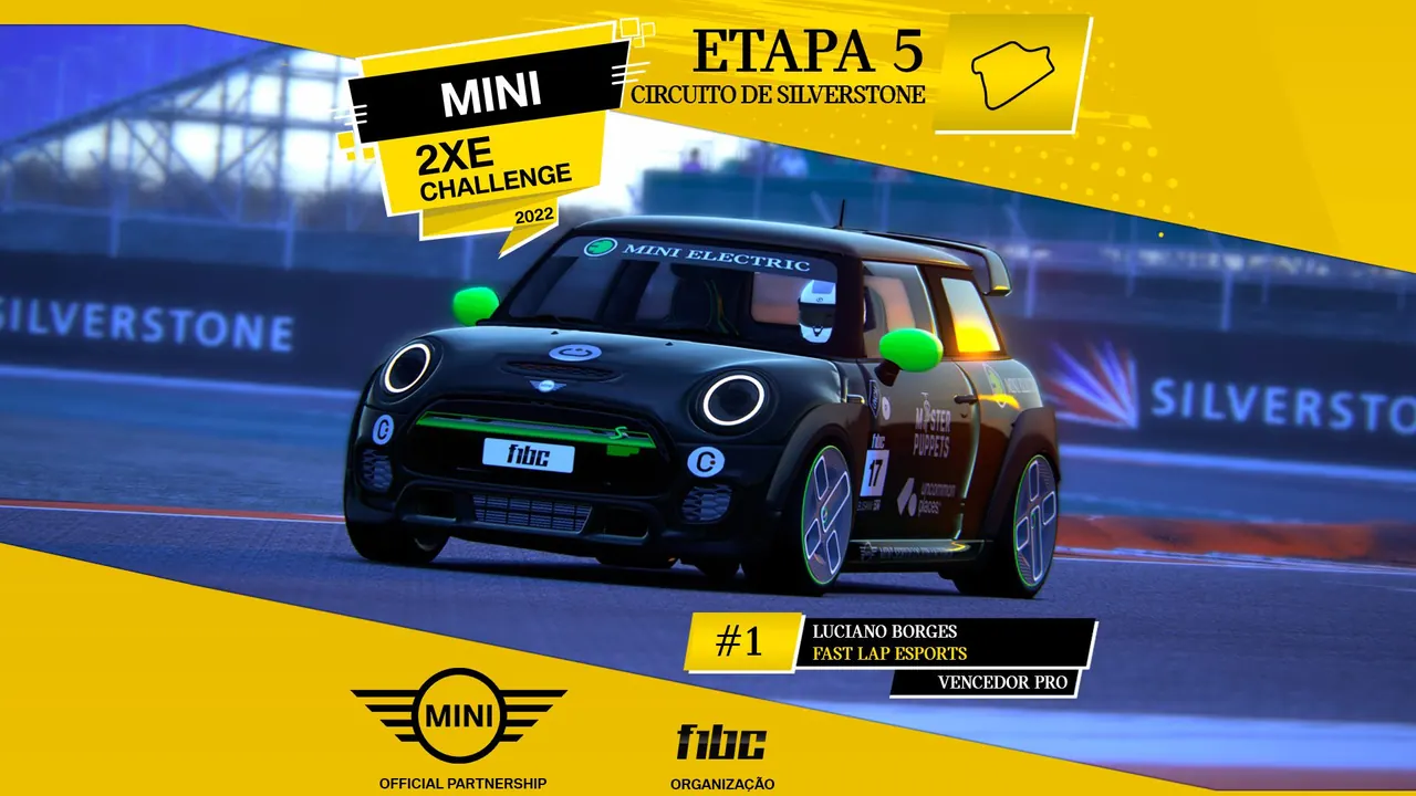 MINI 2XE-Challenge by F1BC: Luciano Borges vence em Silverstone e os campeões são revelados