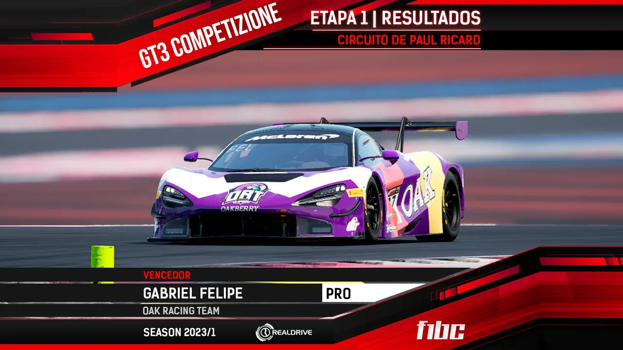 F1BC GT3 Competizione: Gabriel Felipe abre temporada com vitória em Paul Ricard