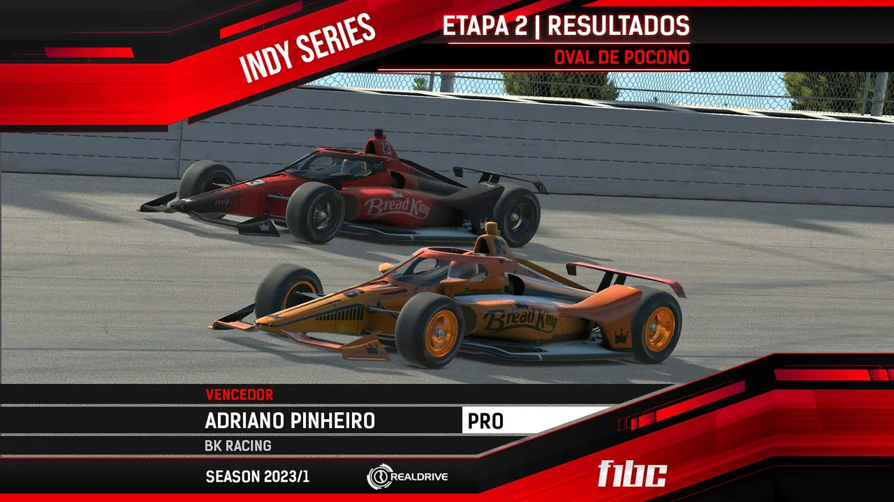 F1BC Indy Series: Adriano Pinheiro e Rodrigo Franzoni formam dobradinha da BK em Pocono