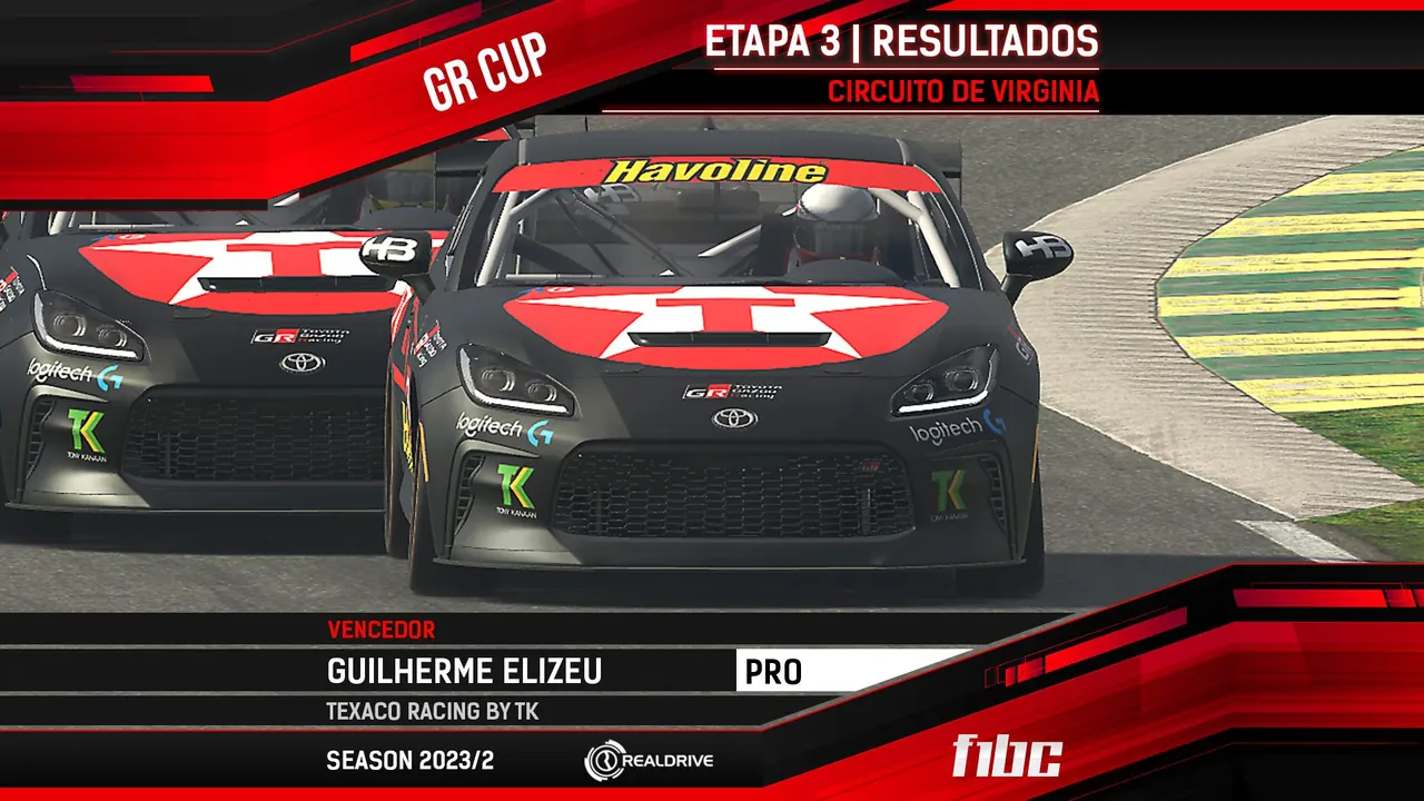F1BC GR Cup: Guilherme Elizeu (Texaco) repete a dose e vence em Virginia