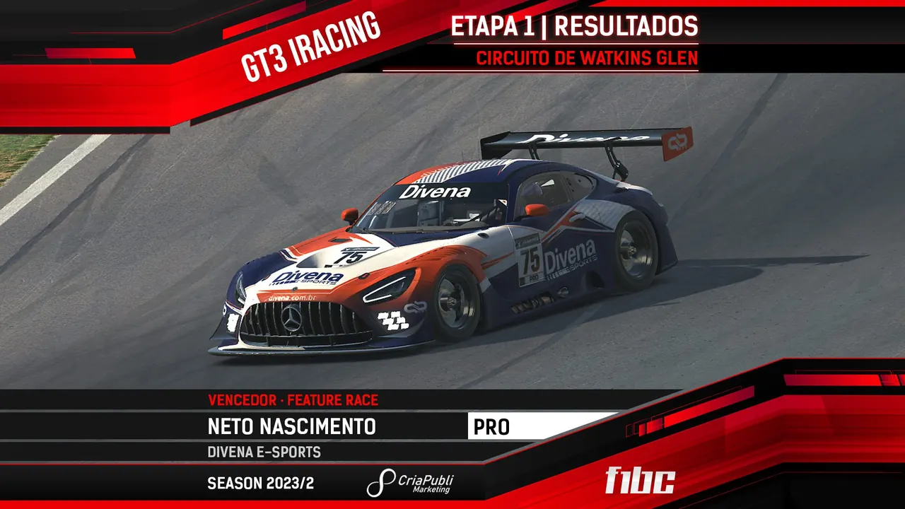 F1BC GT3 iRacing: Rafael Garcia e Neto Nascimento vencem na estreia em Watkins Glen