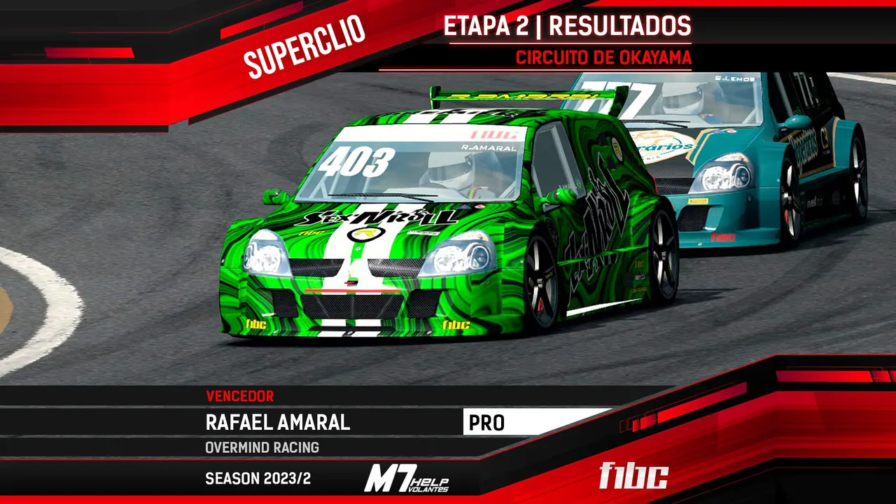 F1BC Superclio: Rafael Amaral (Overmind) vence corrida alucinante em Okayama