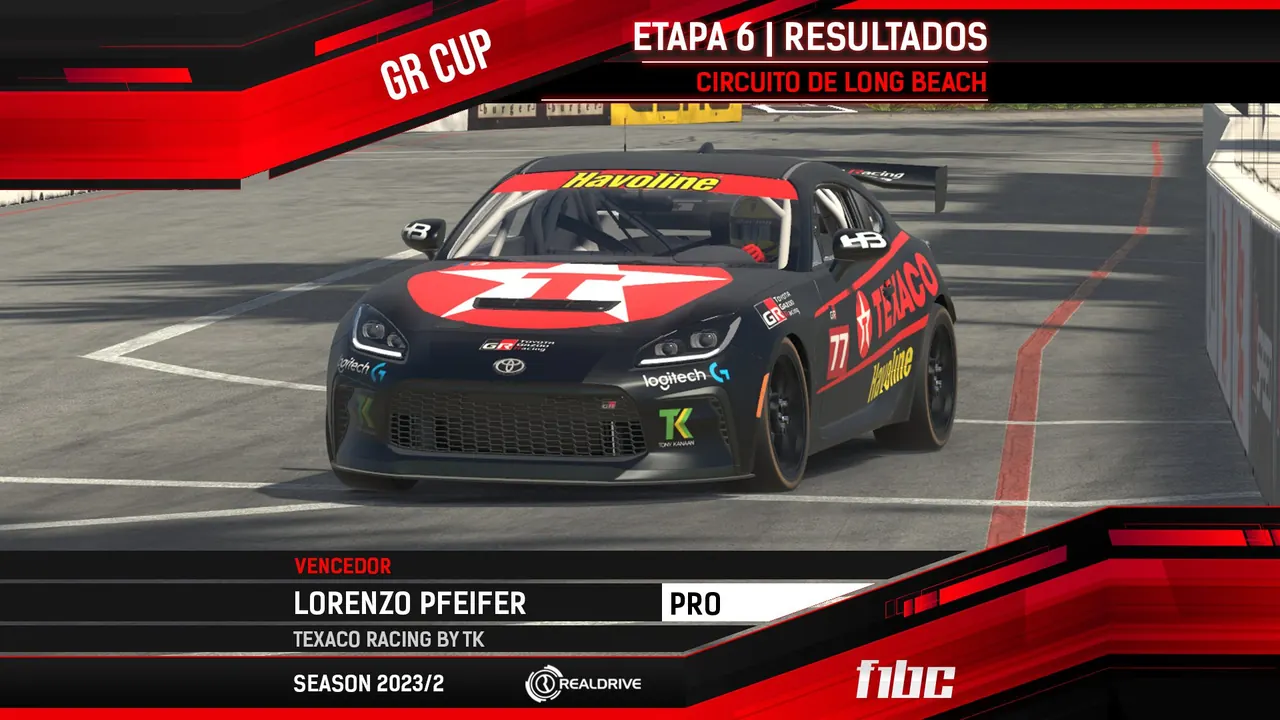 F1BC GR Cup: Lorenzo Pfeifer (Texaco) vence final em Long Beach