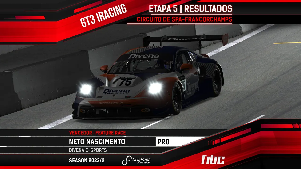 F1BC GT3 iRacing: Neto Nascimento é campeão com vitória em Spa-Francorchamps