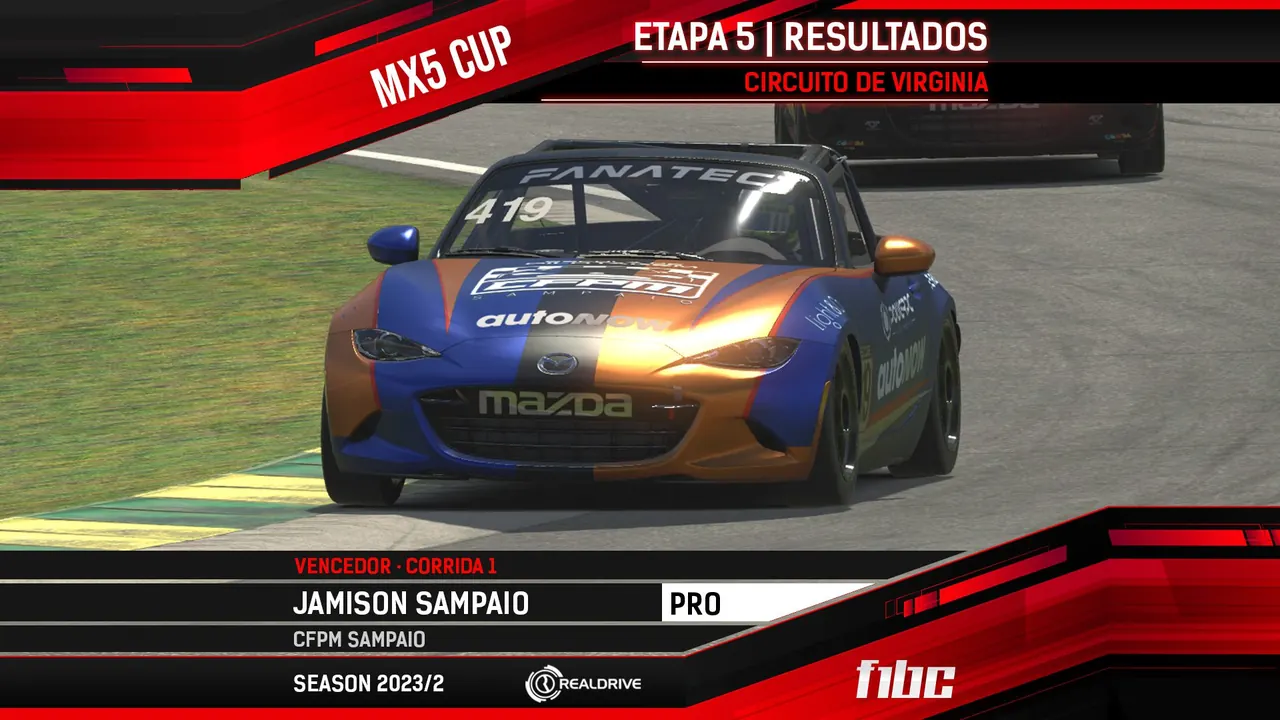 F1BC MX5 Cup: Jamison Sampaio é campeão, e Marcos Paiva vence em Virginia