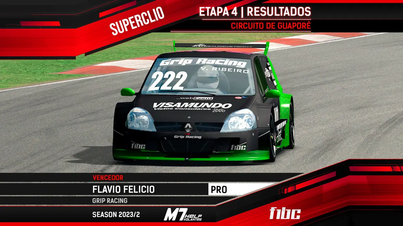 F1BC Superclio: Em Guaporé, Flavio Felício (Grip) vence e entra na briga pelo título