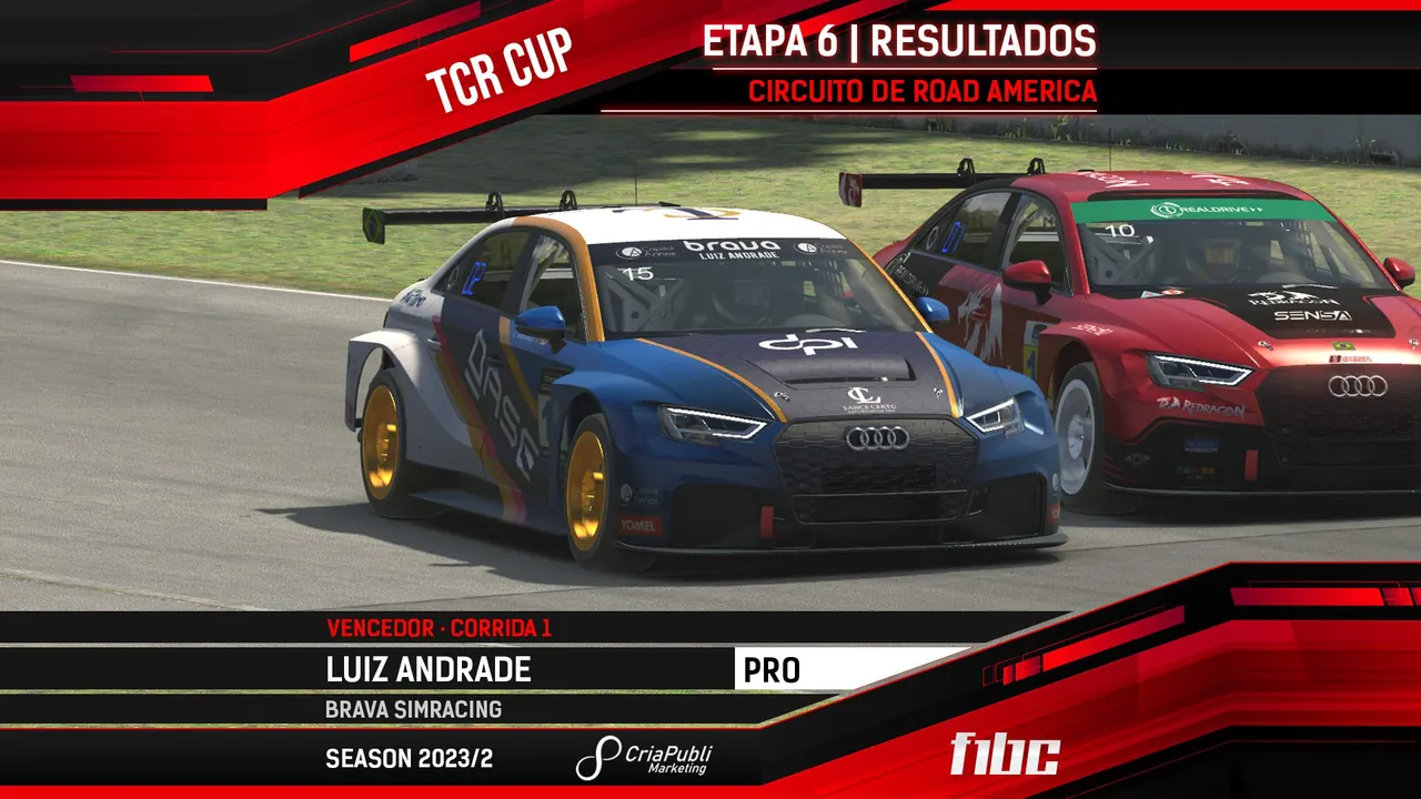 F1BC TCR Cup: Luiz Andrade vence em Road America e Erick Goldner é campeão