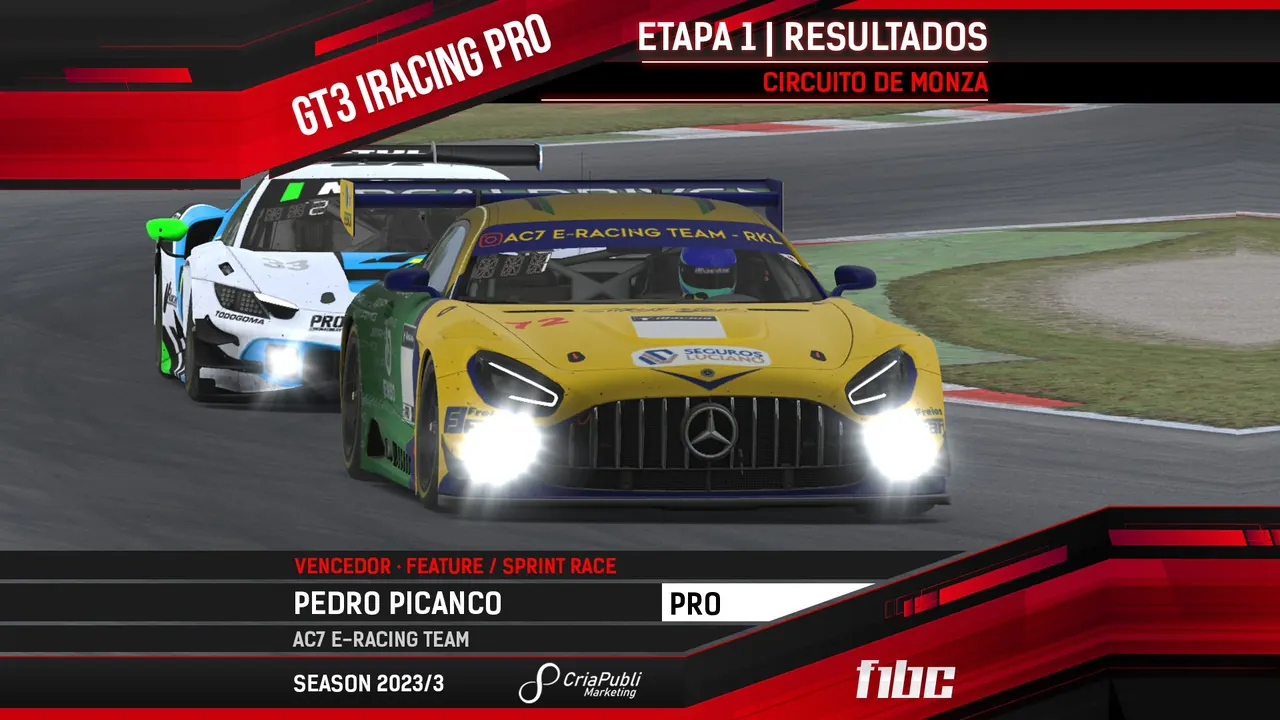 F1BC GT3 iRacing PRO: Abertura de alto nível em Monza tem vitória de Pedro Picanço