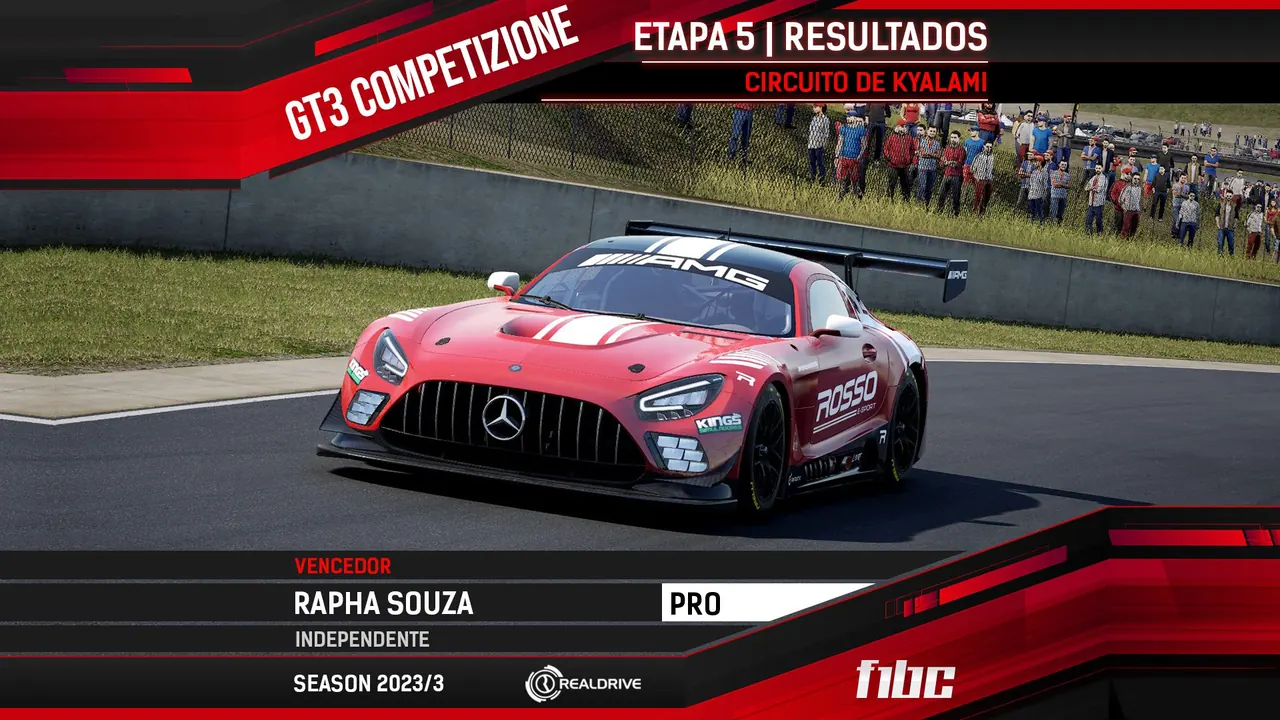 F1BC GT3 Competizione: Rapha Souza (Rosso) vence em Kyalami empata com Luis Augusto na tabela