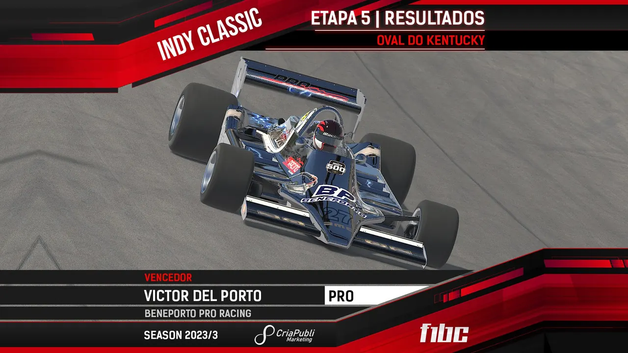 F1BC Indy Classic: Victor del Porto vence no Kentucky e briga por título segue aberta