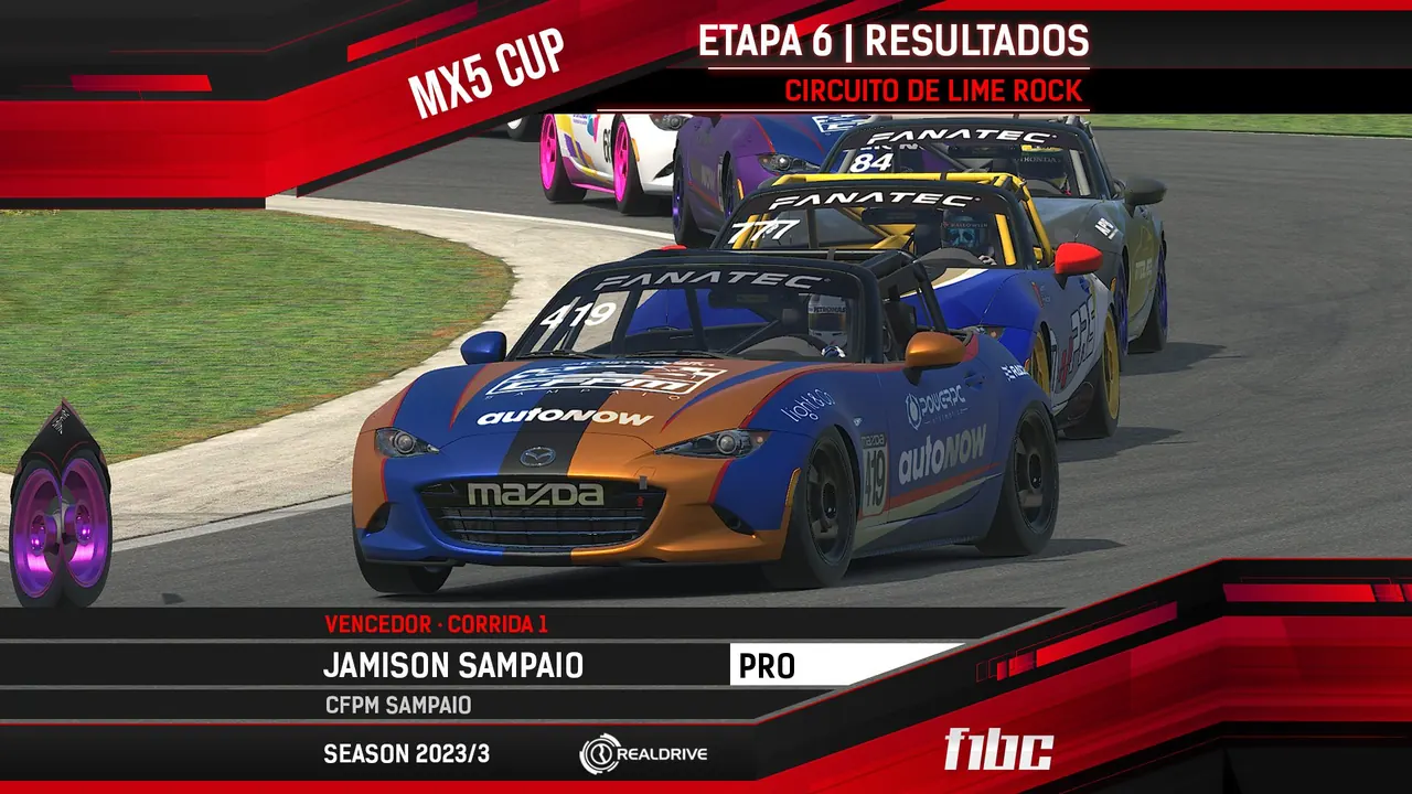 F1BC MX5 Cup: Kenji e Sampaio vencem em Lime Rock e Renan Ribeiro comemora na PROAM