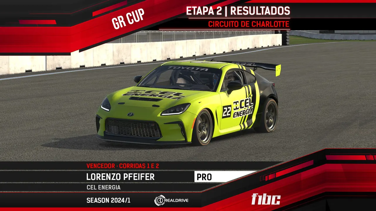 Realdrive GR Cup: Lorenzo Pfeifer (Cel Energia) vence duas corridas em Charlotte
