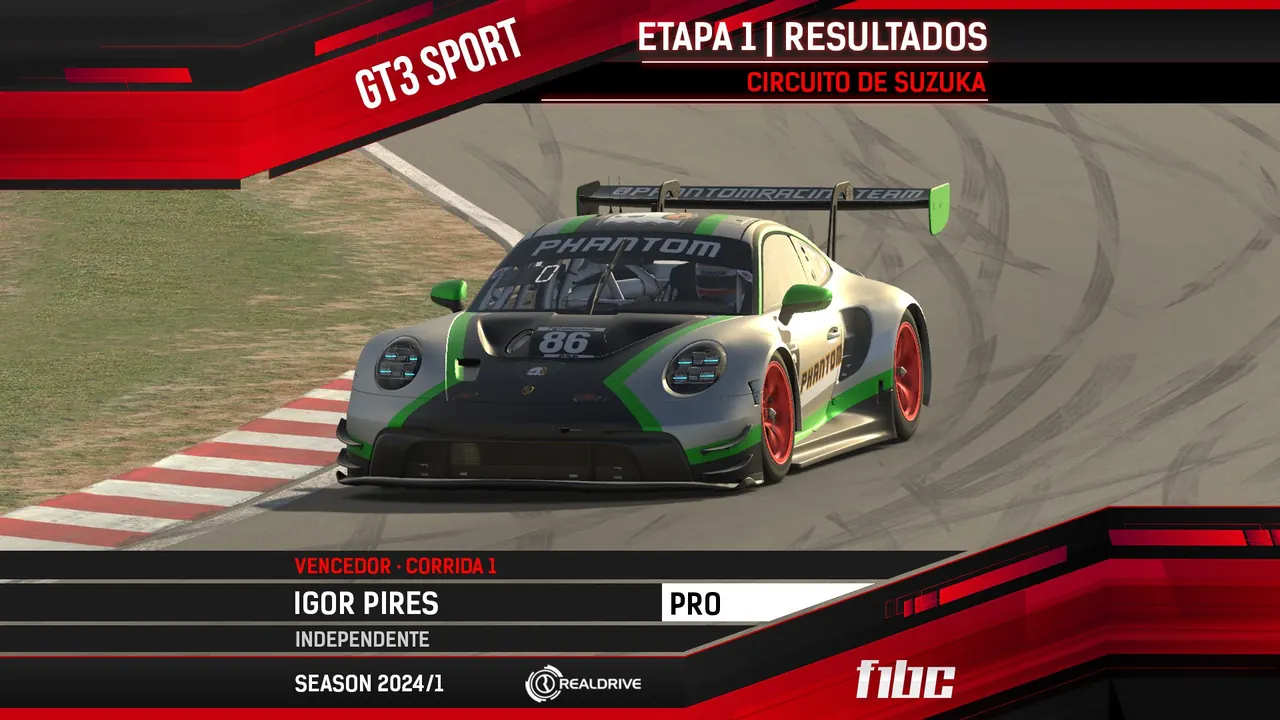 Realdrive GT3 Sport: Igor Pires e Diego Colodetti vencem na primeira etapa em Suzuka