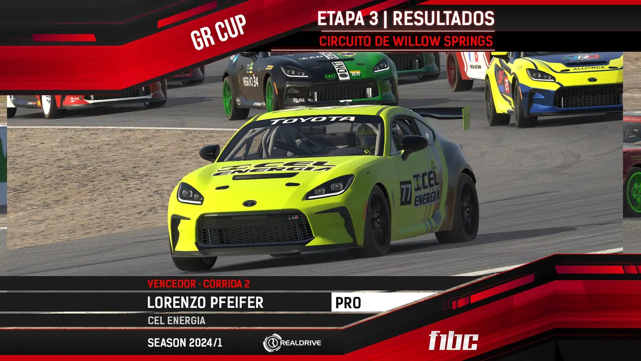 Realdrive GR Cup: Diego Freitas e Lorenzo Pfeifer vencem em Willow Springs