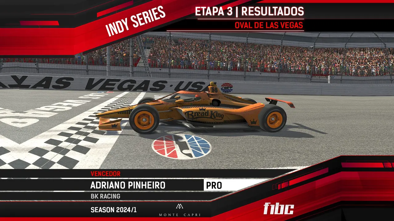 Monte Capri Indy Series: Pinheiro vence com oito no mesmo segundo ao final em Vegas