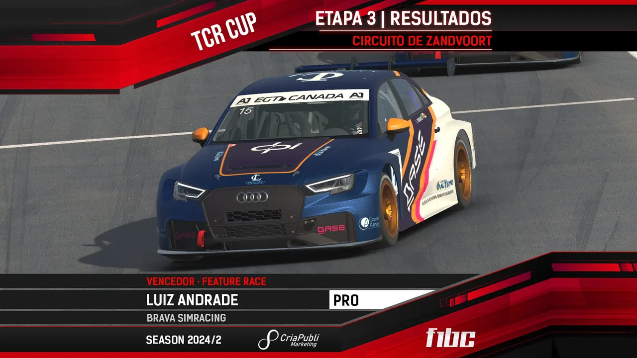 F1BC TCR Cup: Em Zandvoort, Luiz Andrade e Felipe Malinowski são os vencedores