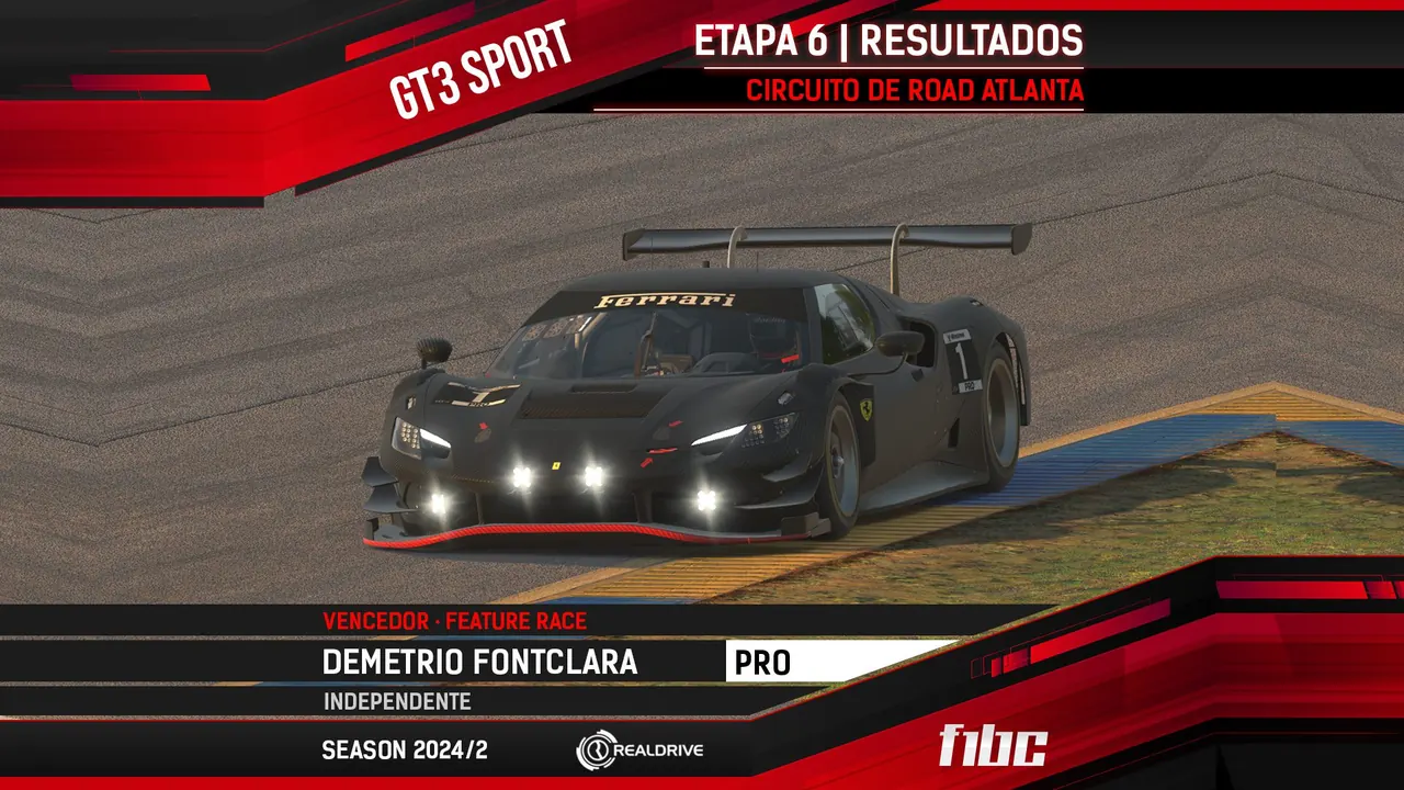 Realdrive GT3 Sport: Igor Pires (PRO) e Andre Nassutti (PROAM) são os campeões em Road Atlanta