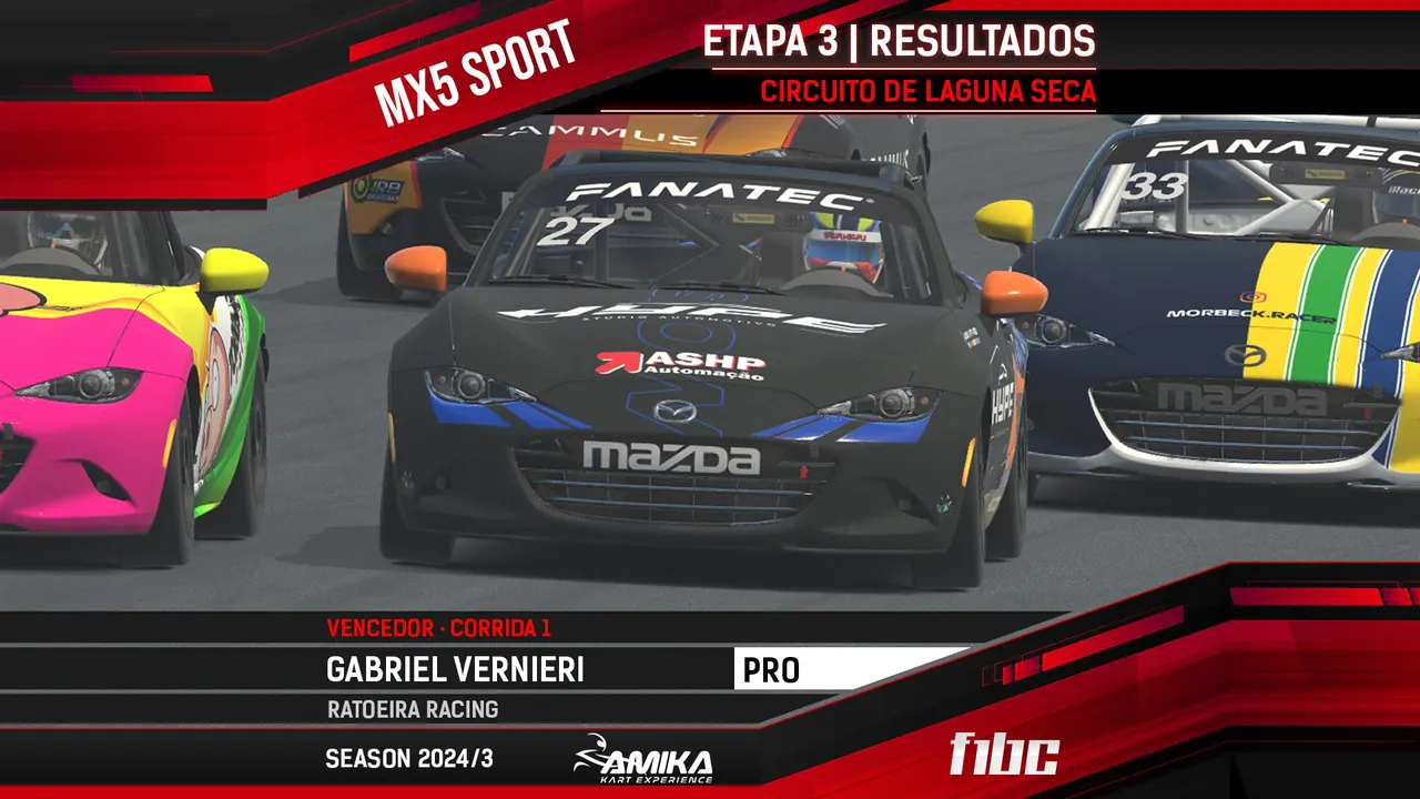 AMIKA MX5 Sport: Gabriel Vernieri e Rodrigo Gadelha vencem em Laguna Seca