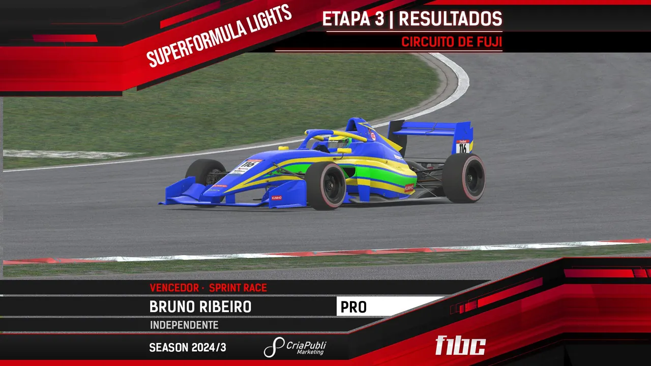 CriaPubli SuperFormula Lights: Em Fuji, Bruno Ribeiro vence na estreia