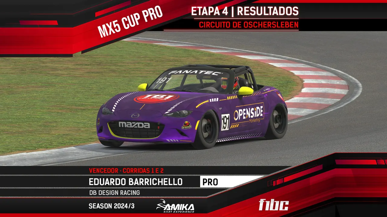 AMIKA MX5 Pro: Oschersleben é palco para vitórias de Eduardo Barrichello