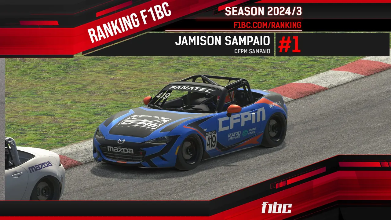 F1BC atualiza Ranking e Estatísticas dos pilotos ao final da temporada 2024/3