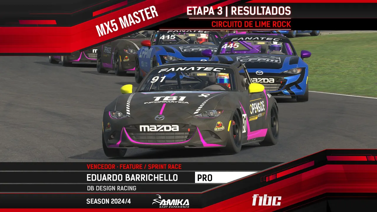 AMIKA MX5 Master: Eduardo Barrichello vence duas em Lime Rock