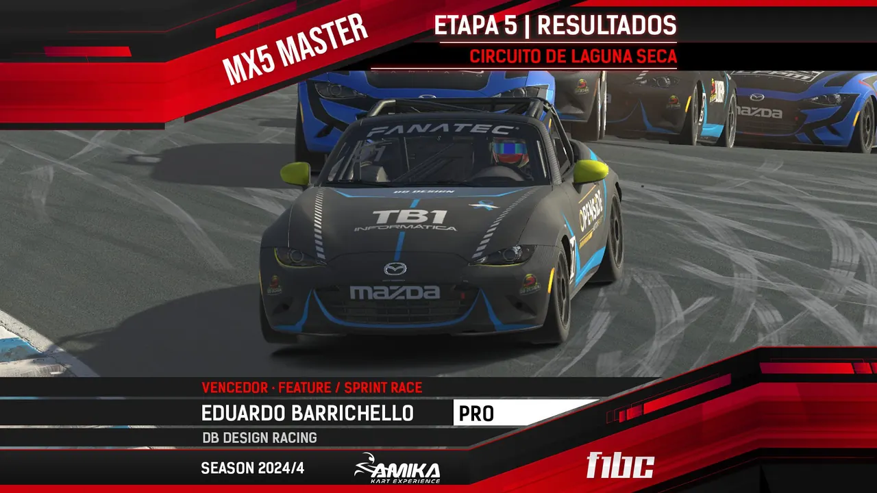 AMIKA MX5 Master: Eduardo Barrichello é campeão com vitórias em Laguna Seca