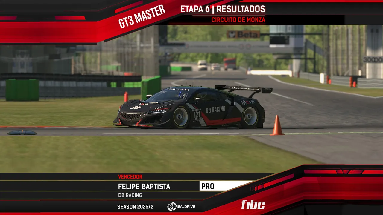 Realdrive GT3 Master: Felipe Baptista vence em Monza e conquista o título