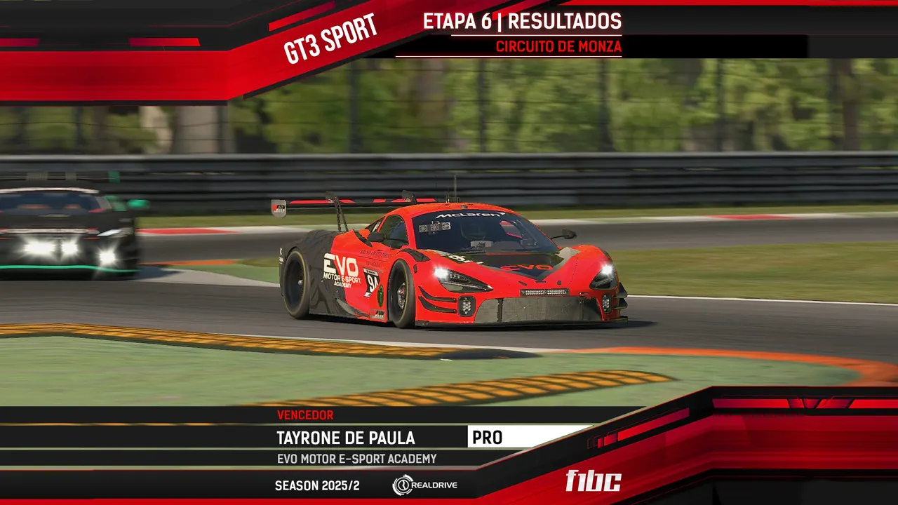 Realdrive GT3 Sport: Tayrone de Paula vence em Monza, e Fontclara conquista o título
