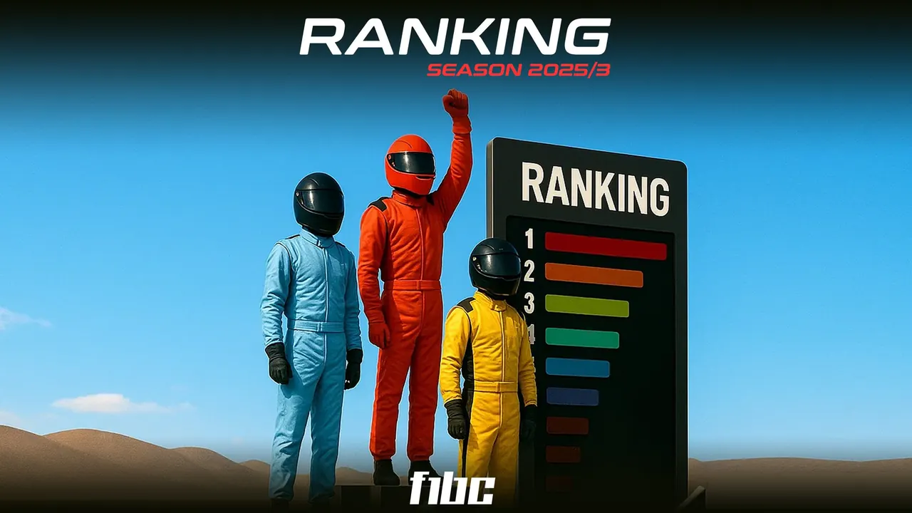 Ranking F1BC e Estatísticas atualizados após resultados da Season 3 de 2025