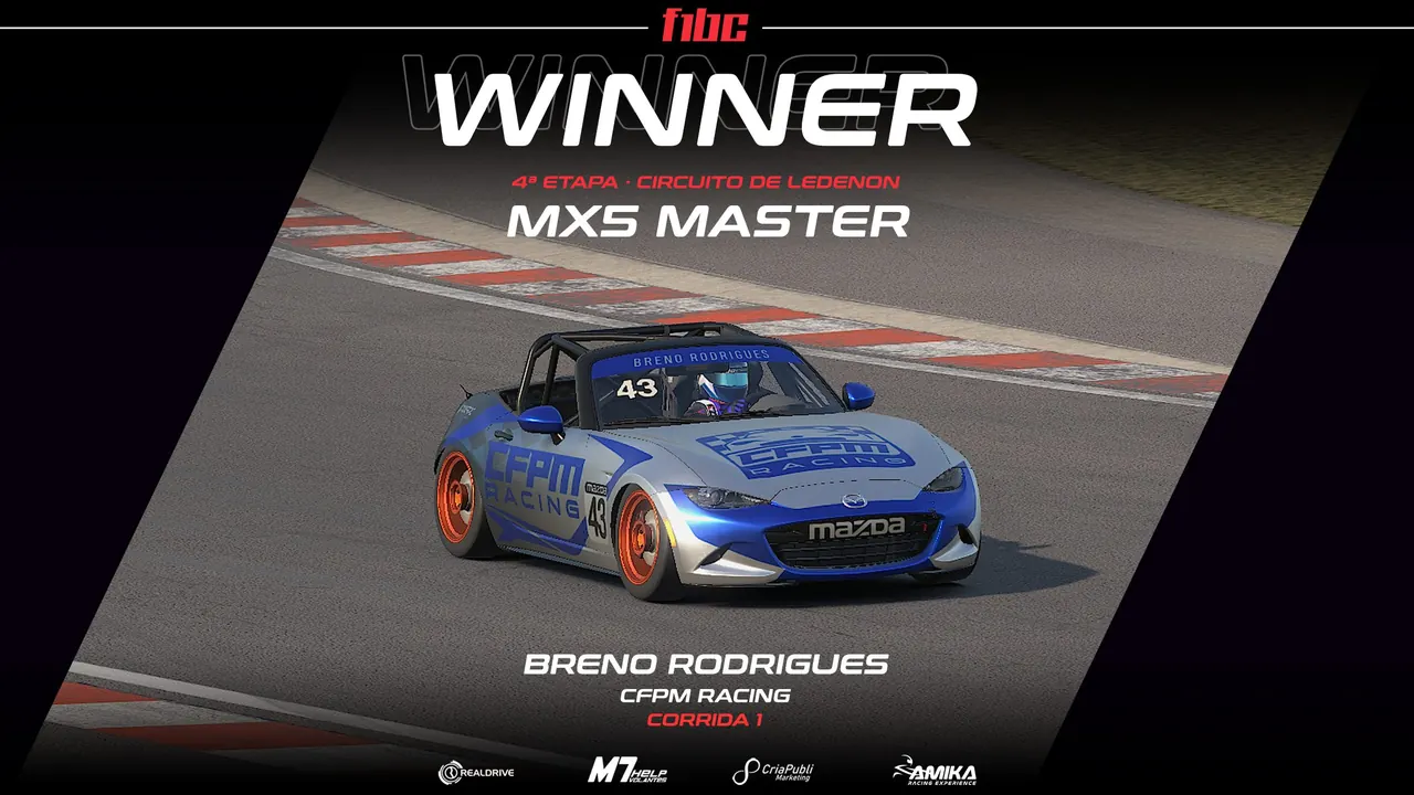 F1BC MX5 Master: Breno Rodrigues e Jamison Sampaio vencem em Ledenon