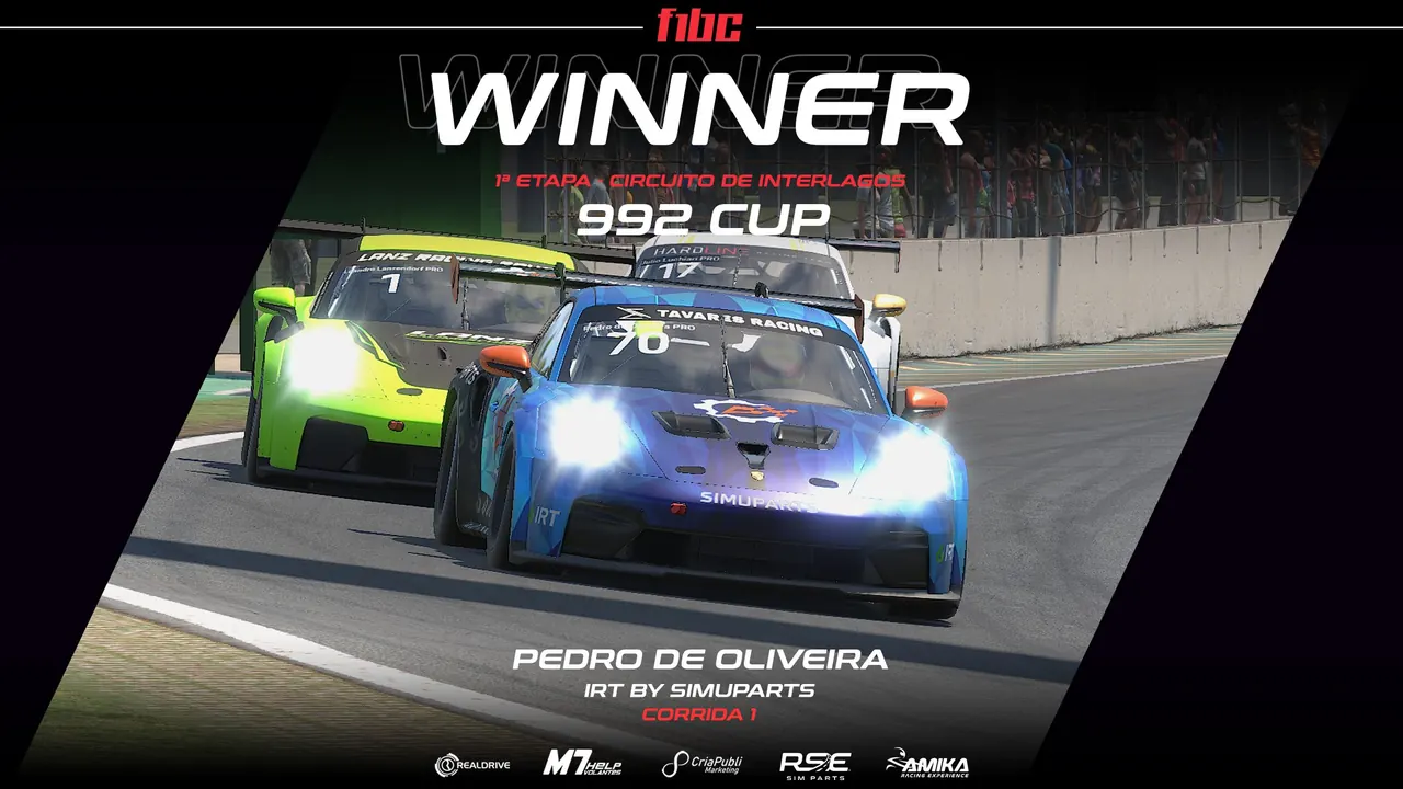 F1BC 992 Cup: Pedro de Oliveira e Raphael Silva vencem nas provas de Interlagos