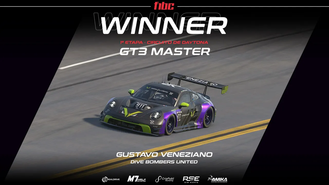Realdrive GT3 Master: Gustavo Veneziano abre com vitória em Daytona