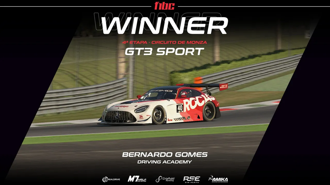 Realdrive GT3 Sport: Bernardo Gomes surpreende com vitória em Monza