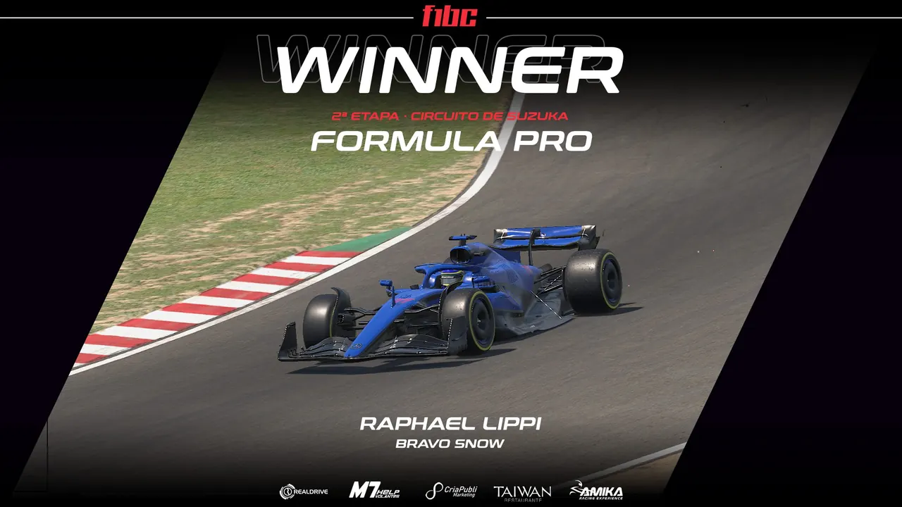 F1BC Formula Pro: Raphael Lippi vence corrida super desafiadora em Suzuka