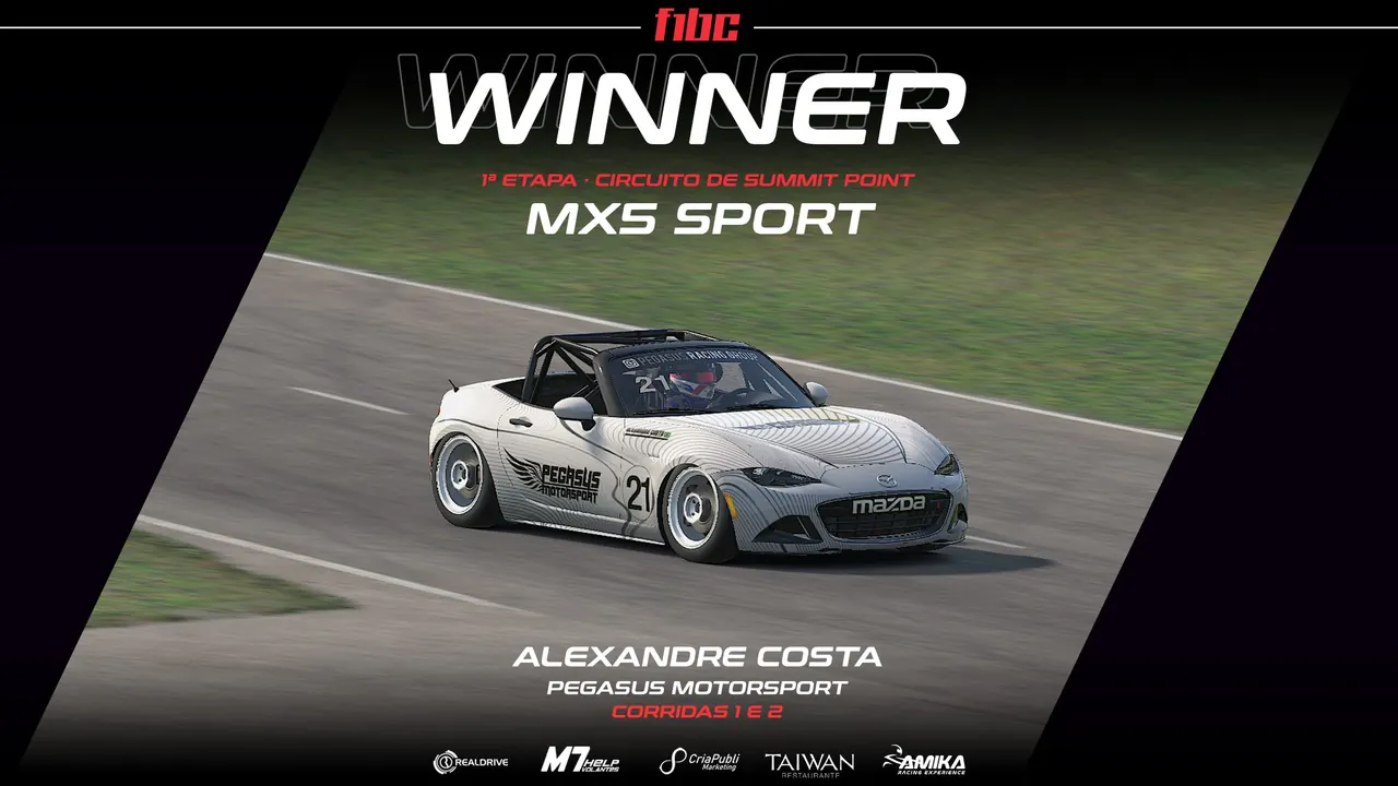 F1BC MX5 Sport: Alexandre Costa abre com vitórias em Summit Point